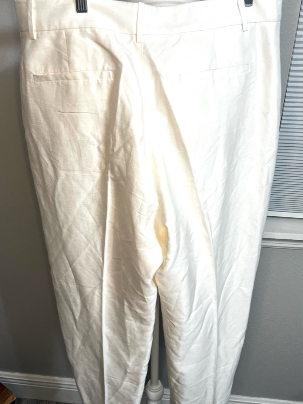 Banana Republic Cream High-Waist Straight Linen-Blend Pants 16 nwt - Picture 7 of 13